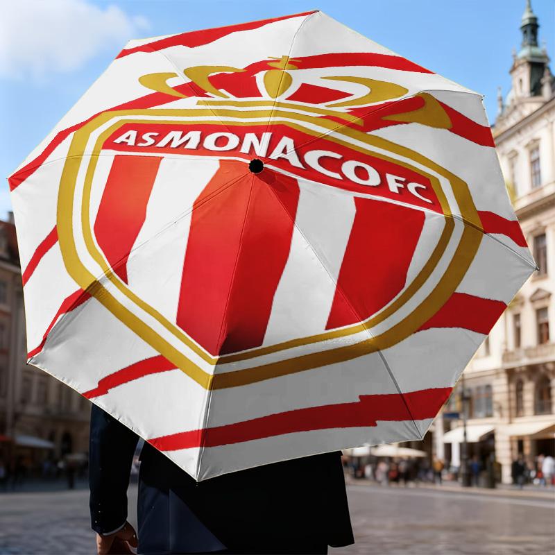 1PC Football Monaco Printed Umbrella Folding Umbrella, Automatic Umbrella 8-Frame for Travel, Camping Fan Gifts Christmas Gifts