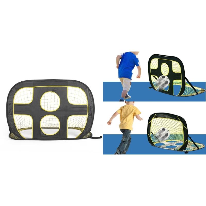 2 In 1 Football Goal Posts for Kids Poped Up Goal Children Targets Goal Net Foldable Soccer Goal Net Football Training
