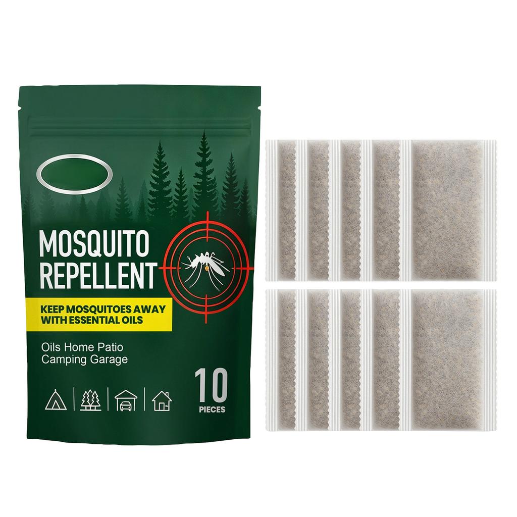 Mosquito Repellent Bags 10 Pieces with Essential Oils for Home Patio Camping Garage Use Natural Insect Deterrent Sachets for Indoor Outdoor Protection