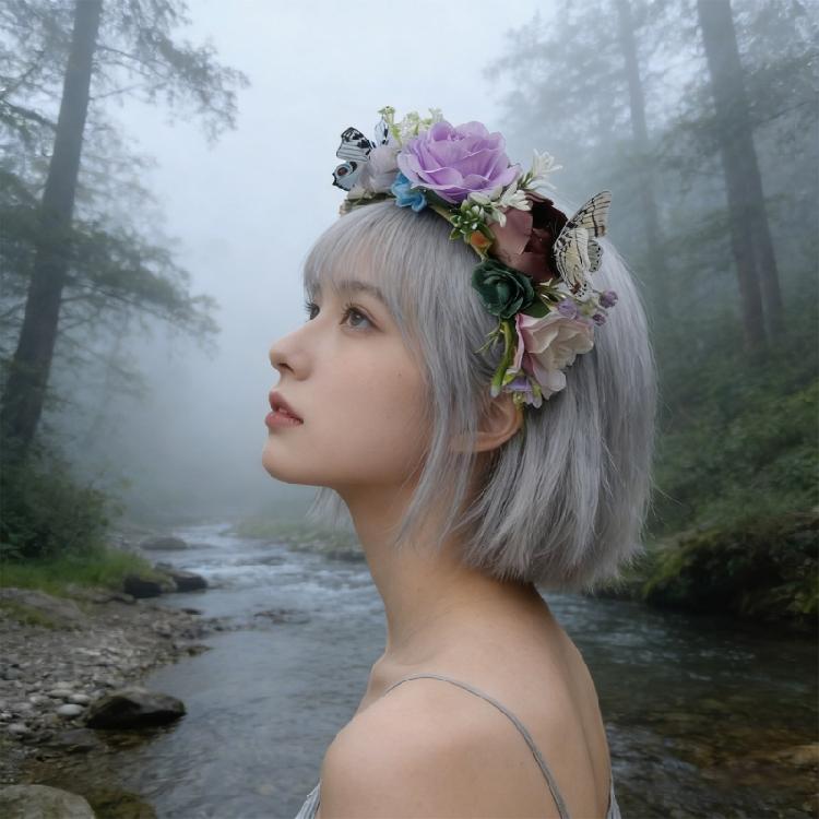 Beautiful Cloth Fabric Flower Headband Hair Hoop With Butterfly Detail For Women Girls Special Event And Daily Use