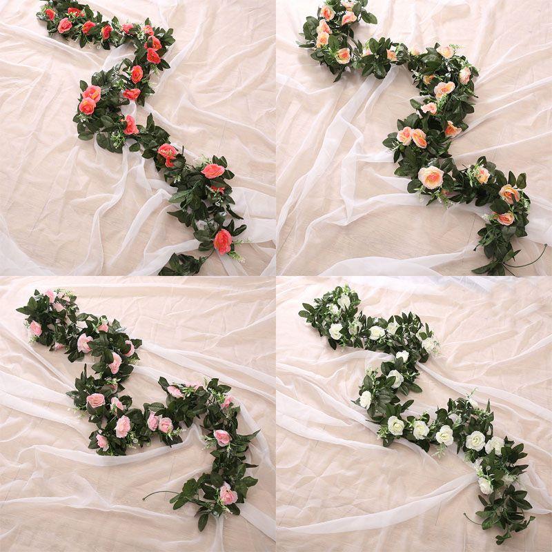 25m Artificial Rose Leaf Garland Silk Flower Vine Ivy Wedding Garden Home Decor