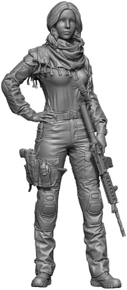 

H3 Model Modern US Army Jane Female Soldier with Rifle Resin Kit HS48009 1/48 G.I
