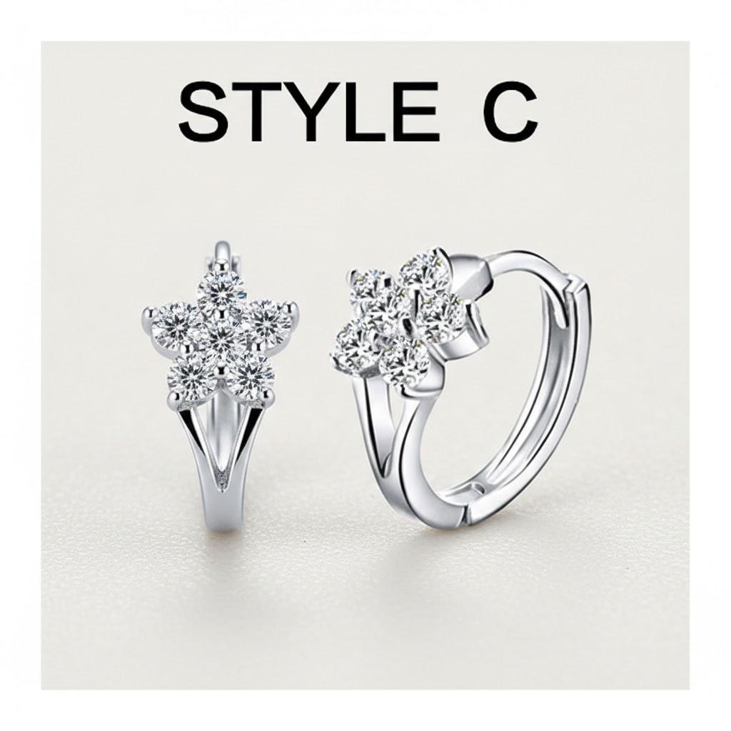 

Women Crystal Stud Earrings Valentine Day Gifts Fashion Jewelry Hoop Earring 1 Pair