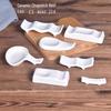 Dual-Use White Ceramic Chopstick & Spoon Holder