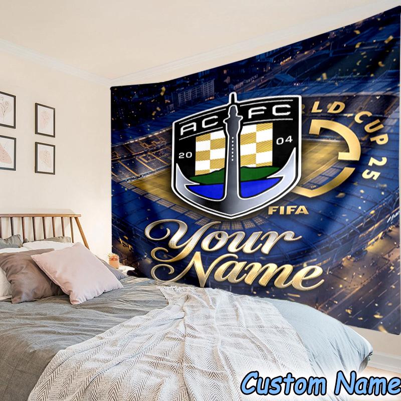 Custom Name Acfc Team Crest Printed Tapestry, for Bedroom,Livingroom, Dormitory, Large Wall Decor, Fabric Decor Fan Birthday Gifts