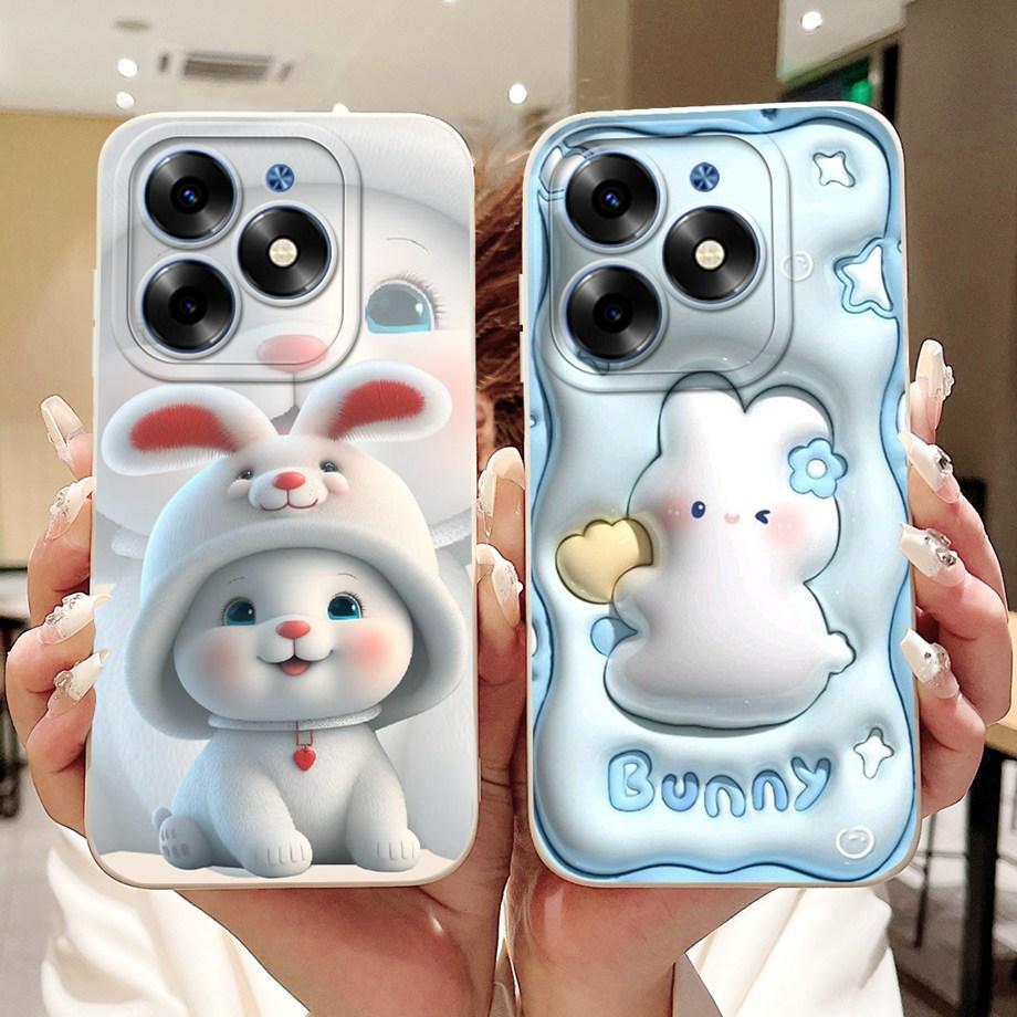 For Tecno Spark Go 2024 Case Tecno Spark 20c 20 Pop 8 Funda Aesthetic Cartoon Panda Rabbit Camera Protection Matte Soft Cover
