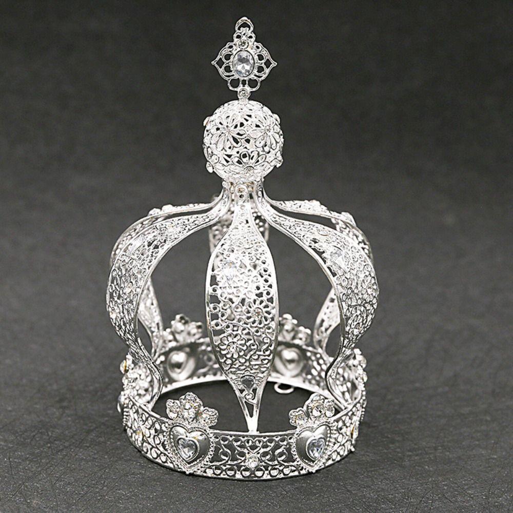 1/2Pcs Baroque Crown Cake Topper Creative Retro Bridal Headband Luxury European Style Rhinestone Crown Royal Celebration