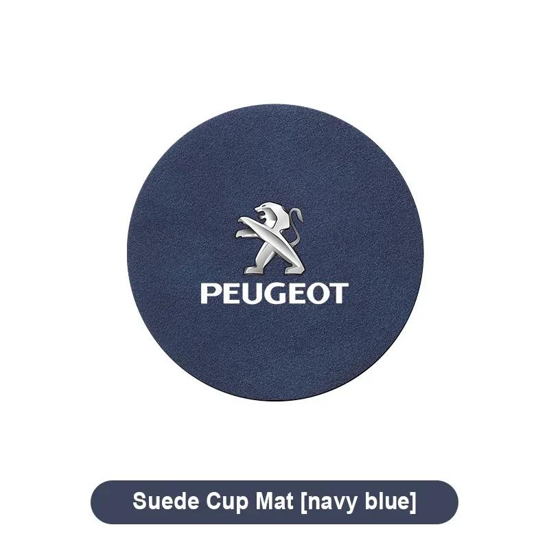 Car Leather Water Coaster Non-Slip Mat Car Bottle Holder Insert Pad For Peugeot 308 408 508 RCZ 208 3008 206 207 307 Car Gadgets