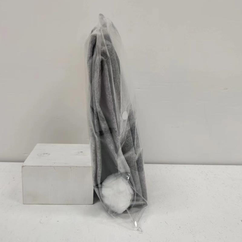 Chair Covers Gray Santa Hat Shape for Dining Room Chair Back Cover Slipcover for Christmas Holiday Festival Decoration