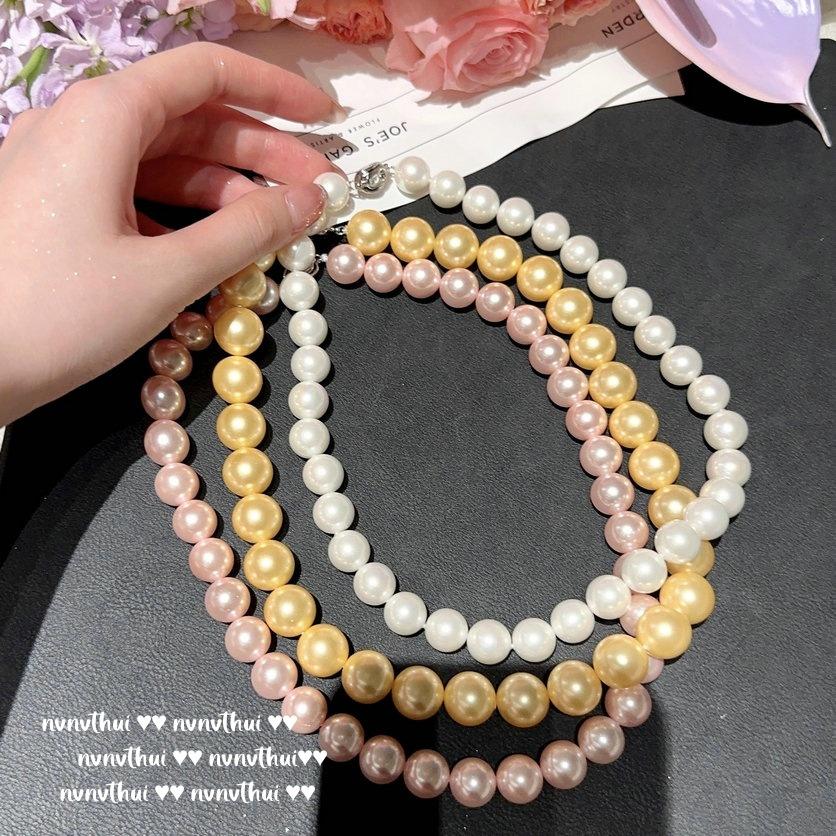 Mermaid Tears, Lady Oversized Pearl Necklace, Papalacha, Baroque, Sea Beads, Bracelet, Set.