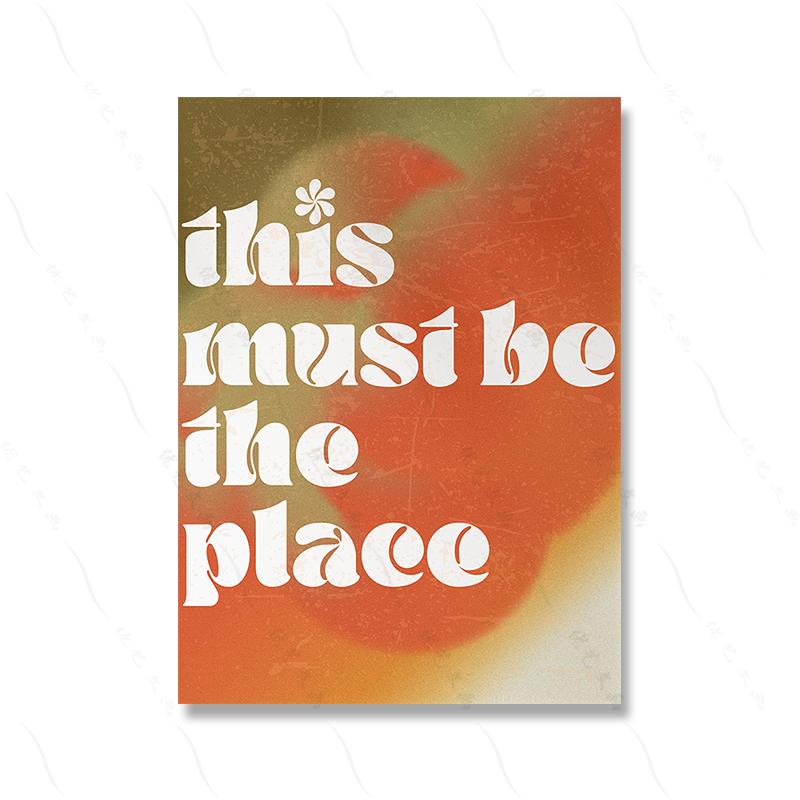 70s Flower Psychedelische Disco Art Poster Fashion Vintage Orange Butterfly Colorful Canvas Painting Room Home Decor No Frame