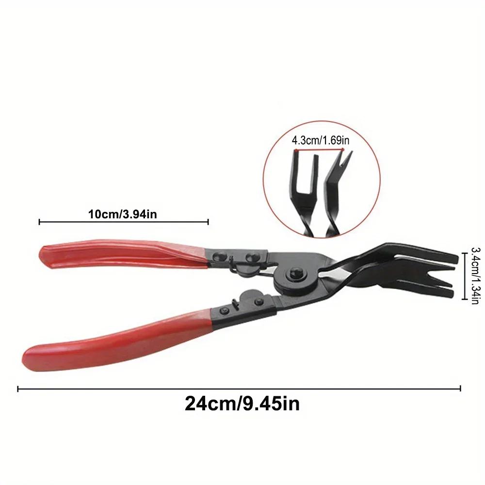 Car Trim Clip Removal Pliers - Metal Pry Tool for Door Panels/Bumpers/Lining (Auto Repair Kit)