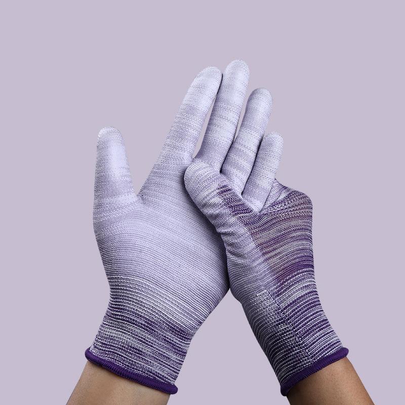 6 Pairs Colorful Gardening Gloves For Women And Men Coated Finger Gloves Pu Nylon Garden Gloves Outdoor Protective Work Gloves
