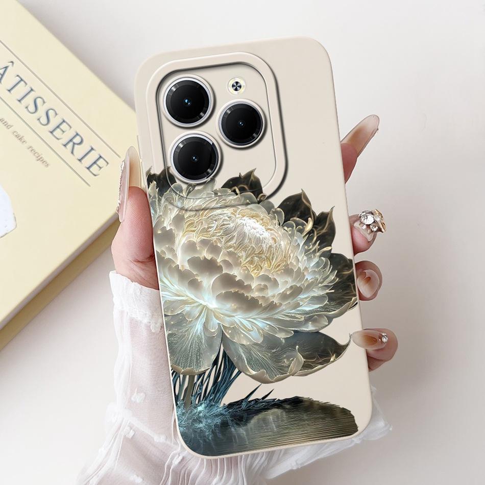 For Infinix Hot 40 40i 40Pro Beautiful Bow Rose Painting Phone Case For Infinix Hot40 40 Pro 40i Soft Silicone Shockproof Cases