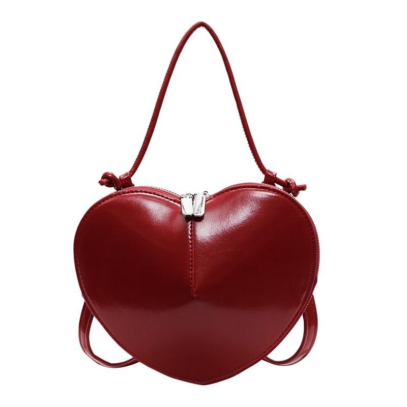 2026 Creative Trendy Korean INS Style Persality Red Heart Small Bag Women's Casual High-end Crossbody  Wallet Bags