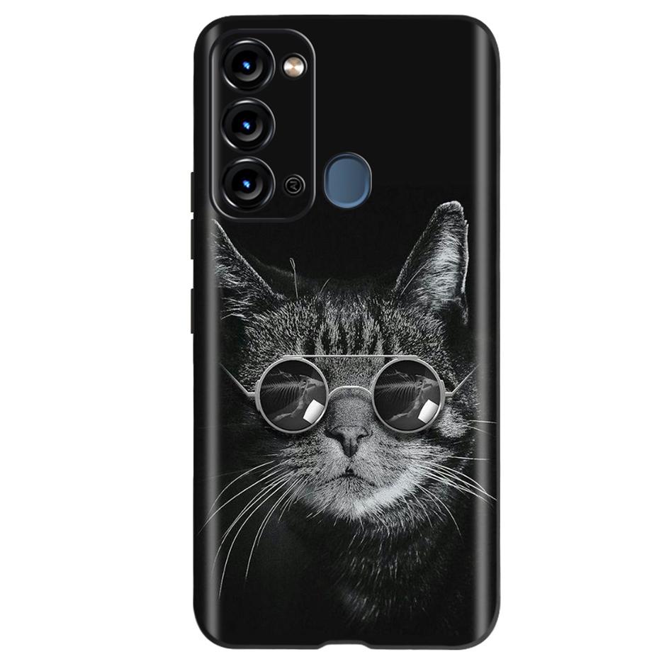For ITEL Vision 3 Case Fashion Cat Sunflower Phone Cases For Itel S17 S 17 S661W Soft TPU Black Silicone Cover Vision3 Bumper