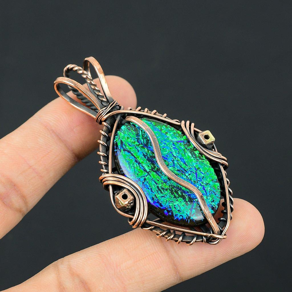 Australian Triplet Opal Jewelry, 999 Copper Wire Wrapped Pendant Handmade Gemstone Jewelry, Gifts For Wife Brand New Pendant