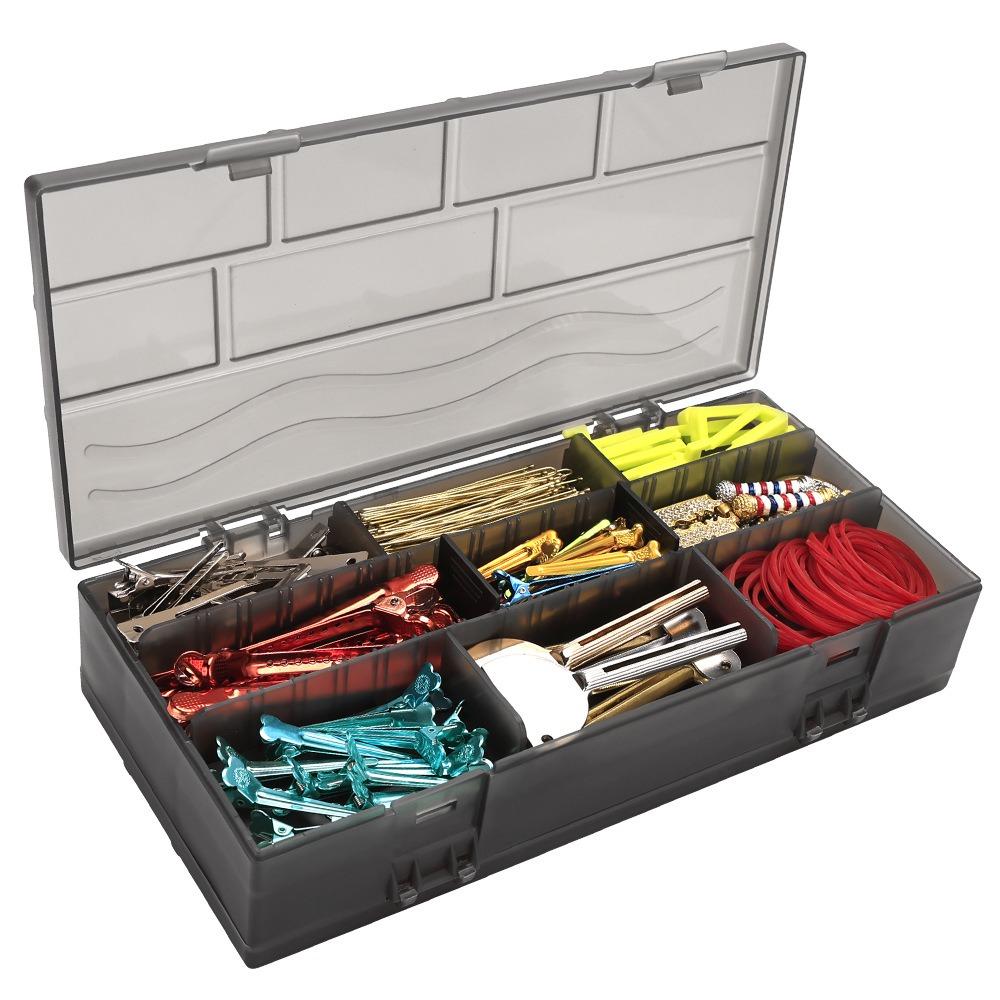 Space Saving Hair Clips Combs Storage Case Multi-grid Compartment Organizer  Barber Shop