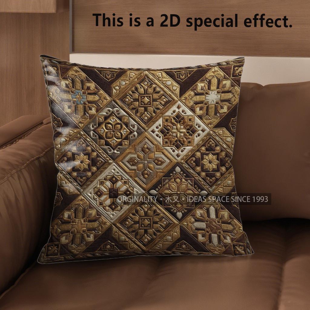 2D Exquisite Geometric Pattern Digital Print Pillowcases Pattern Cushion Cover Suitable For Sofa Bedroom Car Pillow Cover