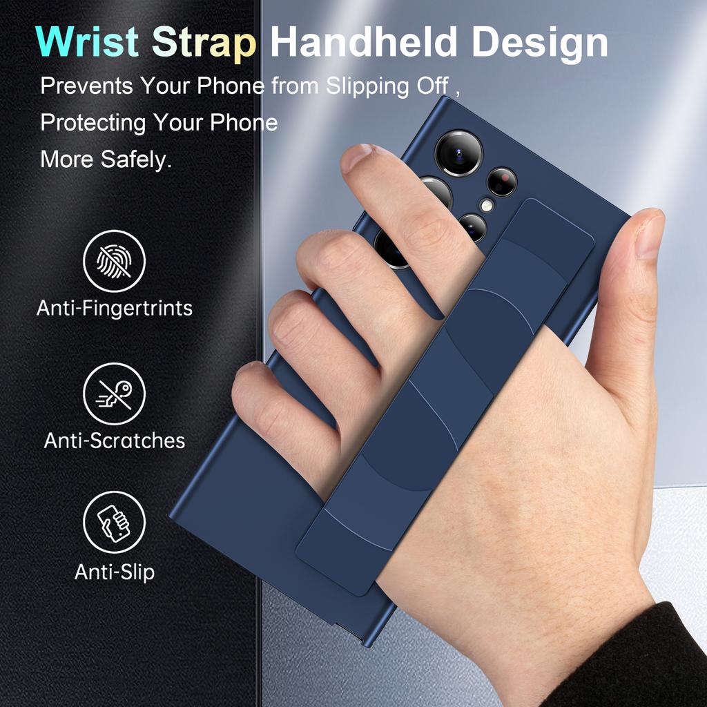 Suitable for Samsung S26Ultra phone case, ultra-thin matte wrist strap, S25plus full-cover transparent anti-drop hard case 4