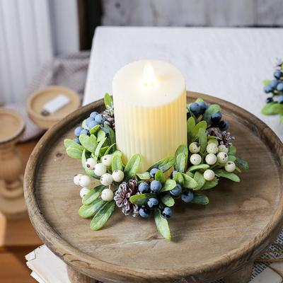 22cm Candle Decoration Cute Candle Holder Home Decor Christmas Decor Table Decoration Mini Wreath Multifunctional Christmas