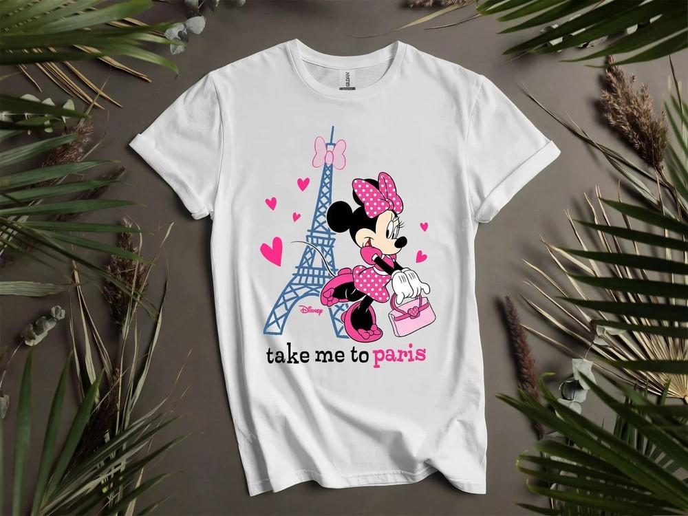 

Cute Minnie Mouse Take Me To Paris Men Women Unisex Tshirt Unisex T-Shirt M