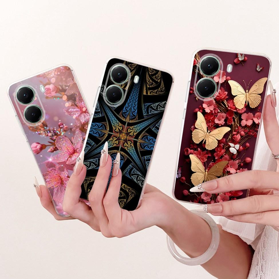 Clear For Xiaomi Poco X7 Pro Case Cover Cute Cat Fashion Butterfly Funny Painted Casing For Poco X7Pro 2412DPC0AI 2412DPC0AG