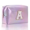 Octagonal Embroidered Letter Makeup Bag Large Capacity Travel Toiletries Storage Bag Handbag Cosmetic Bag Makeup Pouch Organizer