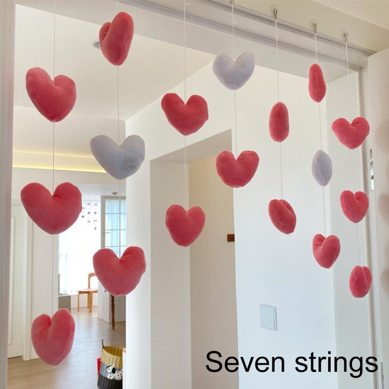 

1 комплект Занавесный декор Романтический розовый бант Декор для комнаты девочки Подвесные украшения Прелестная бахрома Занавеска Сердцевидная перегородка Нить