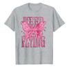 Aesthetic Pink Butterfly Keep Flying Letter Print Tshirt Women Cotton Tee Inspirational Quote Casual Y2K Streetwear Daily Tops