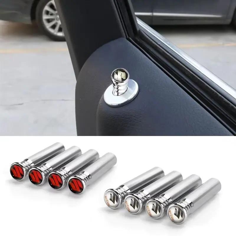 AAGK1 Alloy Car Emblem Door Lock Pin Knob Pull Cover Decoration for SUZUKI ALTO GRAND VITARA IGNIS JIMNY S-Cross SWIFT SX4 BALENO