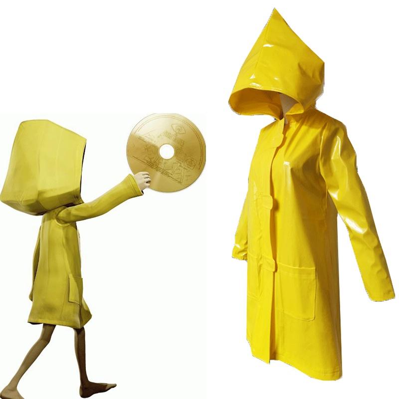 2 Nightmares Little Six Cosplay Costume Yellow Jacket Coat Raincoat Halloween