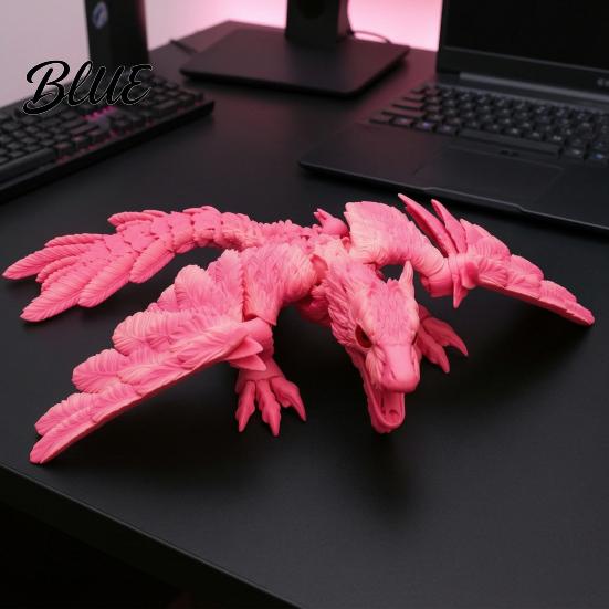 Durable Desk Accessory Flying Dragon Toy with Movable Joints 3D Printed Realistic Posable Fantasy Creature Model PLA Ornament for Office And