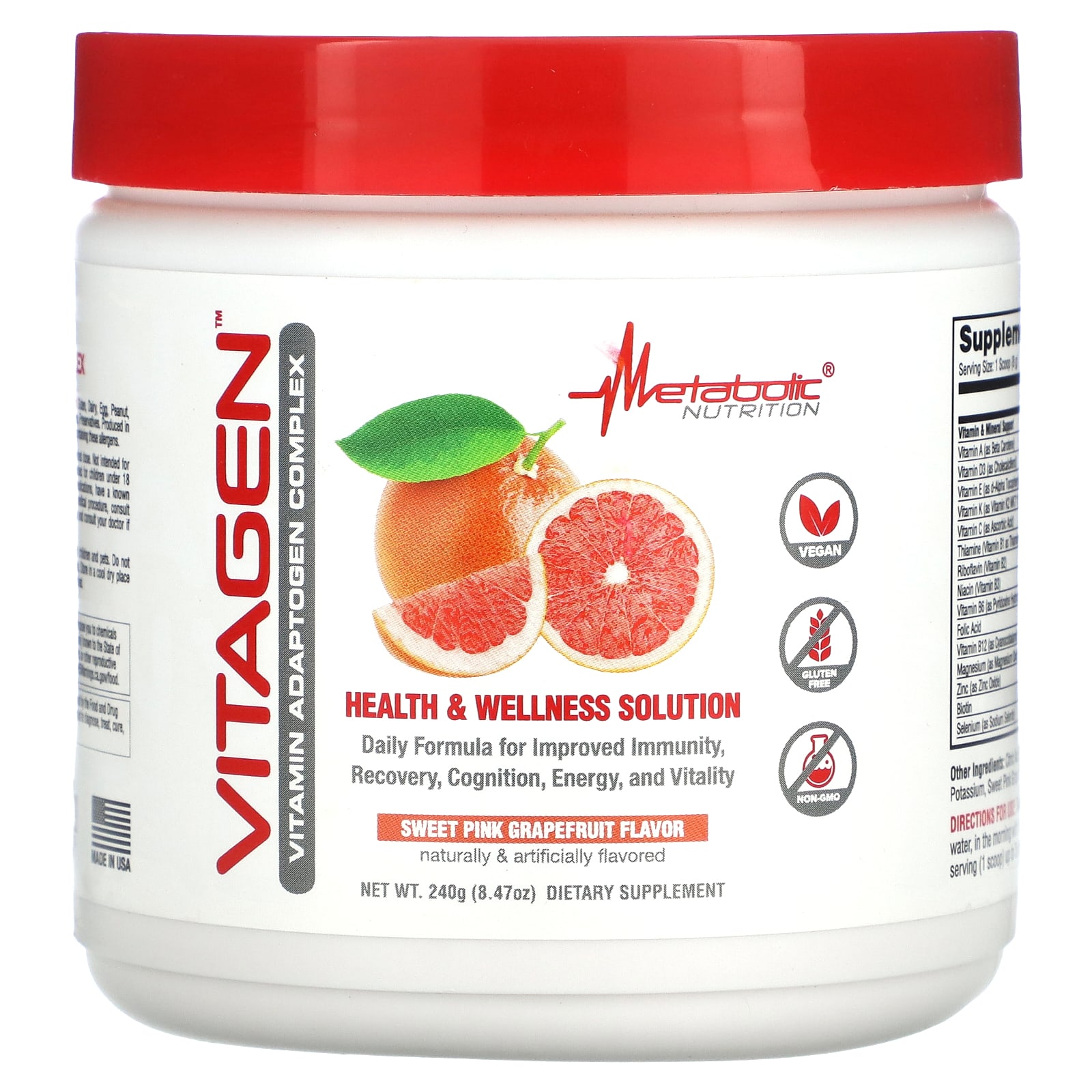 

Vitagen, Sweet Pink Grapefruit, 240G(8.47Oz)