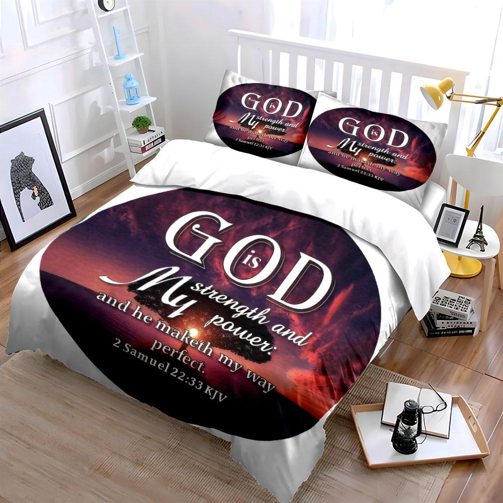 Inspirational Religious Set For Reflection Kid'S And Adults' Bedroom Decor, Exquisite Three-Piece Bedding Set Gift