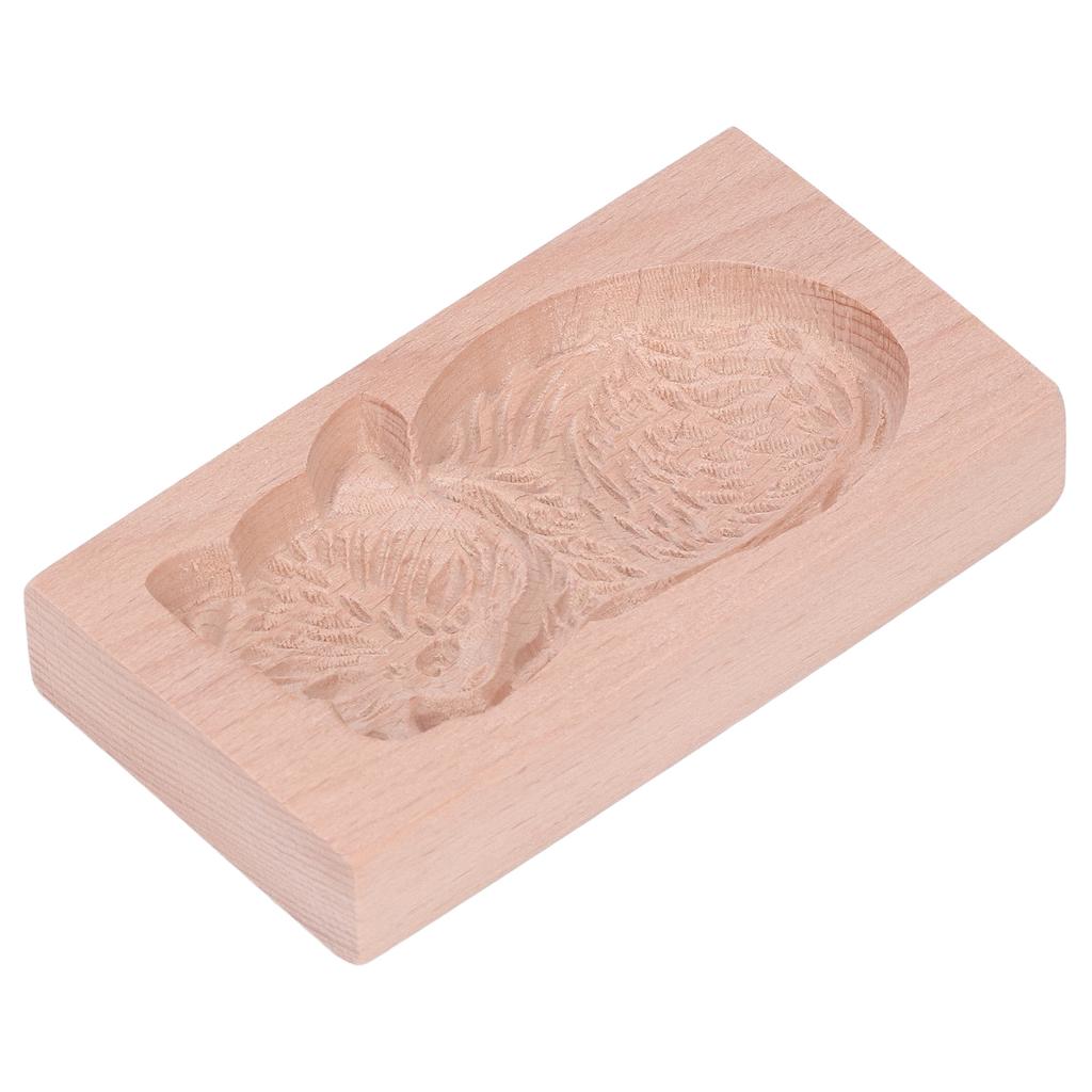 Animal Cookie Mold Lovely Vivid Wooden Biscuit Press Stamp Easy Demoulding Smoothly Cookie Mold Cat