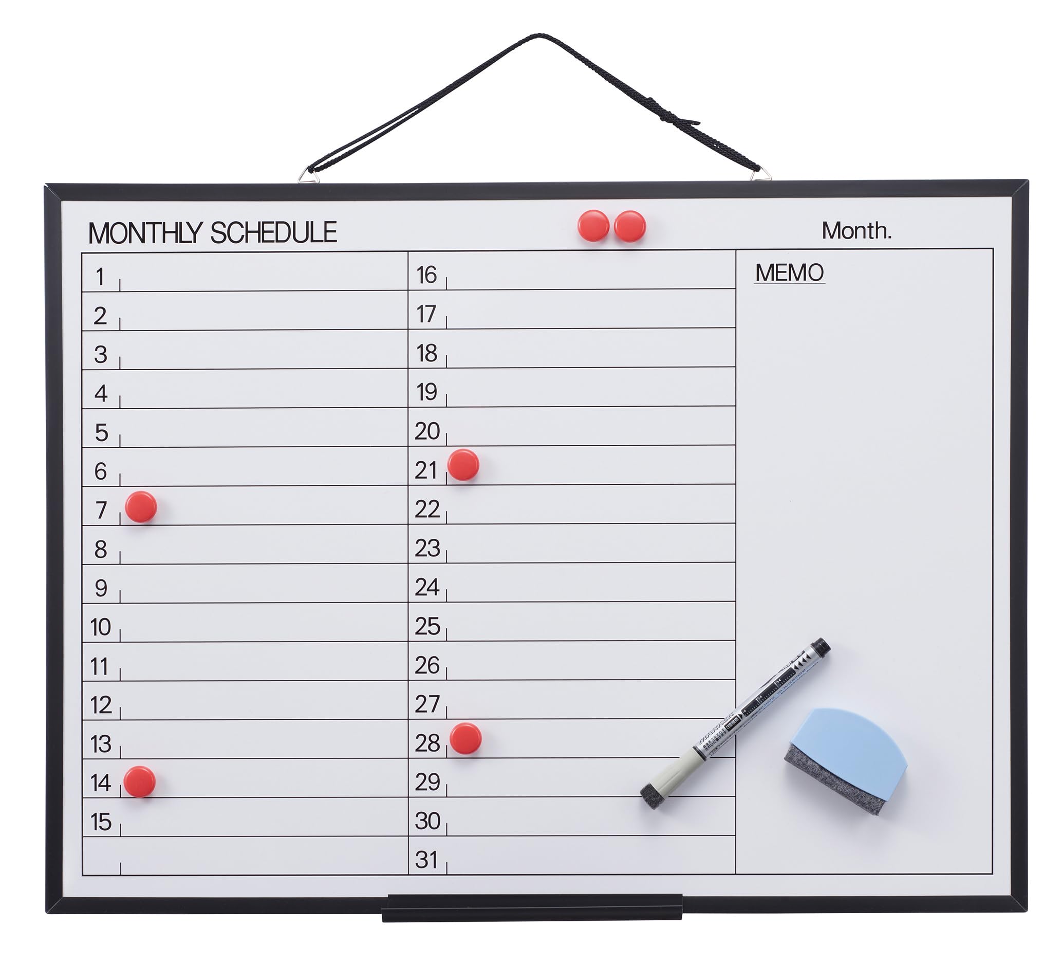 

Raymay Fujii Whiteboard A2 Schedule Management with Marker and Eraser LNH283 белый
