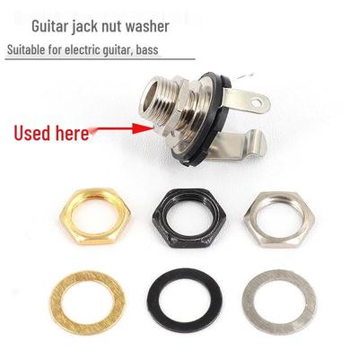 Elektrische Gitarre Ausgangsbuchse Mutter Unterlegscheibe 6,35 mm Audio Bass Stecker Zollgewinde Sechskant Schraube