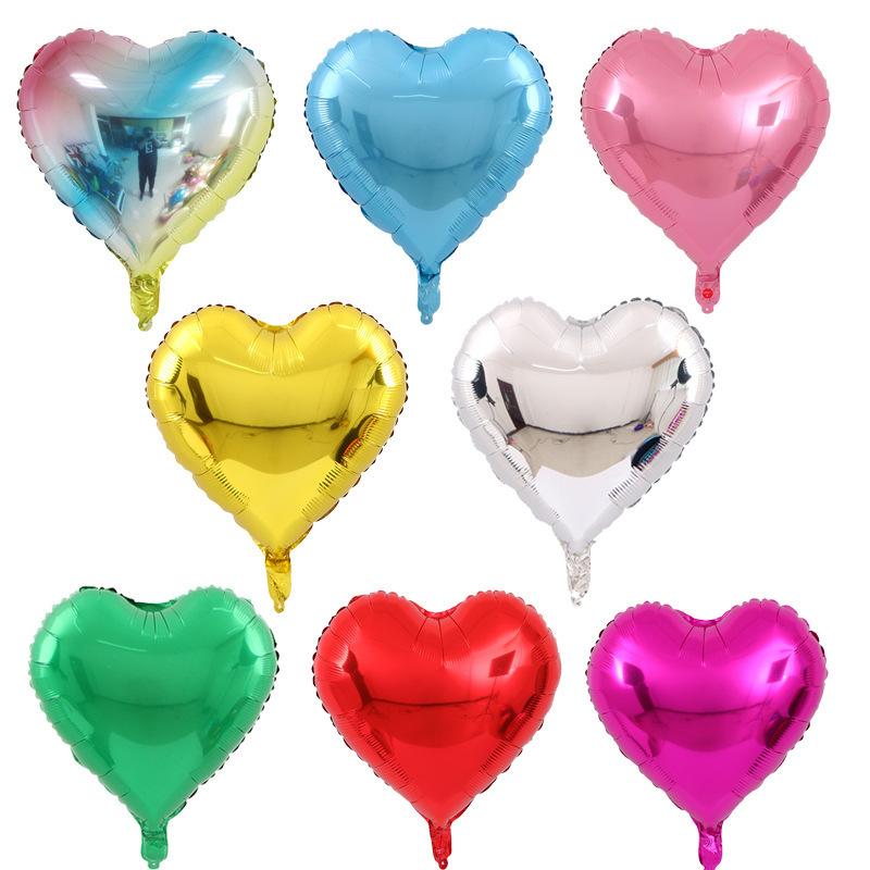 Individuelle Hochzeitsdekoration 18 Zoll Folienballon Helium Geburtstagsparty Aluminiumfolie Einfarbiger Herzförmiger Ballon