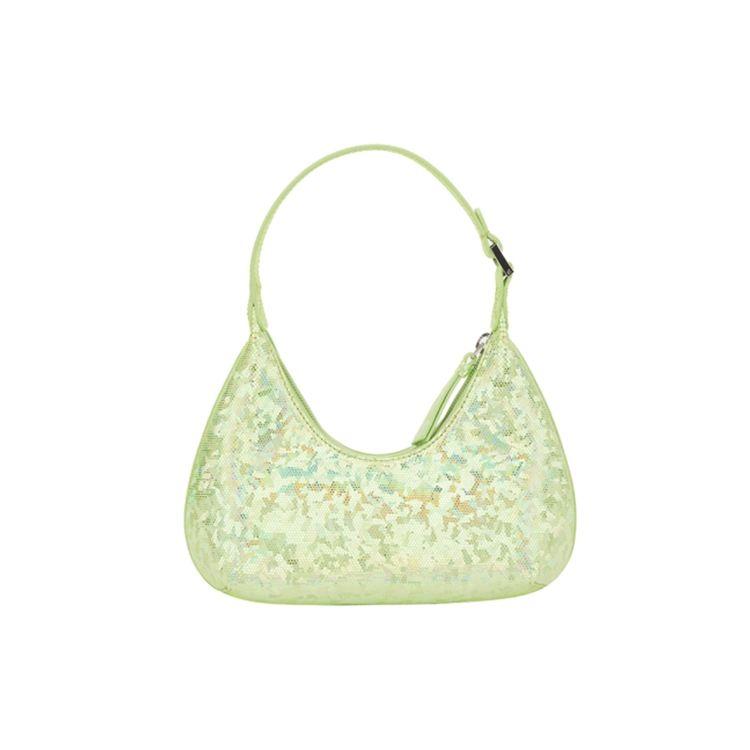 By Far Amber Sequin Laser Colorful Leather Underarm Bag Crescent Handheld Shoulder Clutch Women bags Green 21PFBASPARDHOLOSMA