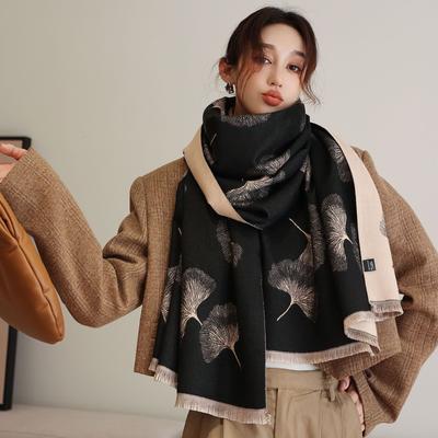 New Retro Fashion Imitation Cashmere Scarf For Women In Winter, Thickened And Warm Neck, Dual Purpose Shawl Exterior