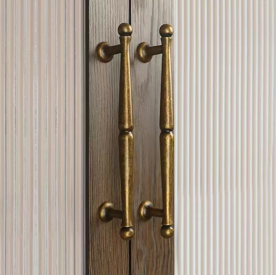 Retro Copper Antique Cabinet Drawers Handles Italian French Minimalist Light Luxury Furniture Wardrobe Door Pulls Vintage Home D