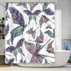 Beautiful Butterfly Shower Curtain with Waterproof Fabric for Bathroom Decor Purple Color Pattern, 180x240cm