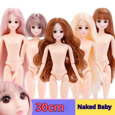 Corpo della bambola da principessa nuda mobile articolato 1/4 BJD 26 con capelli