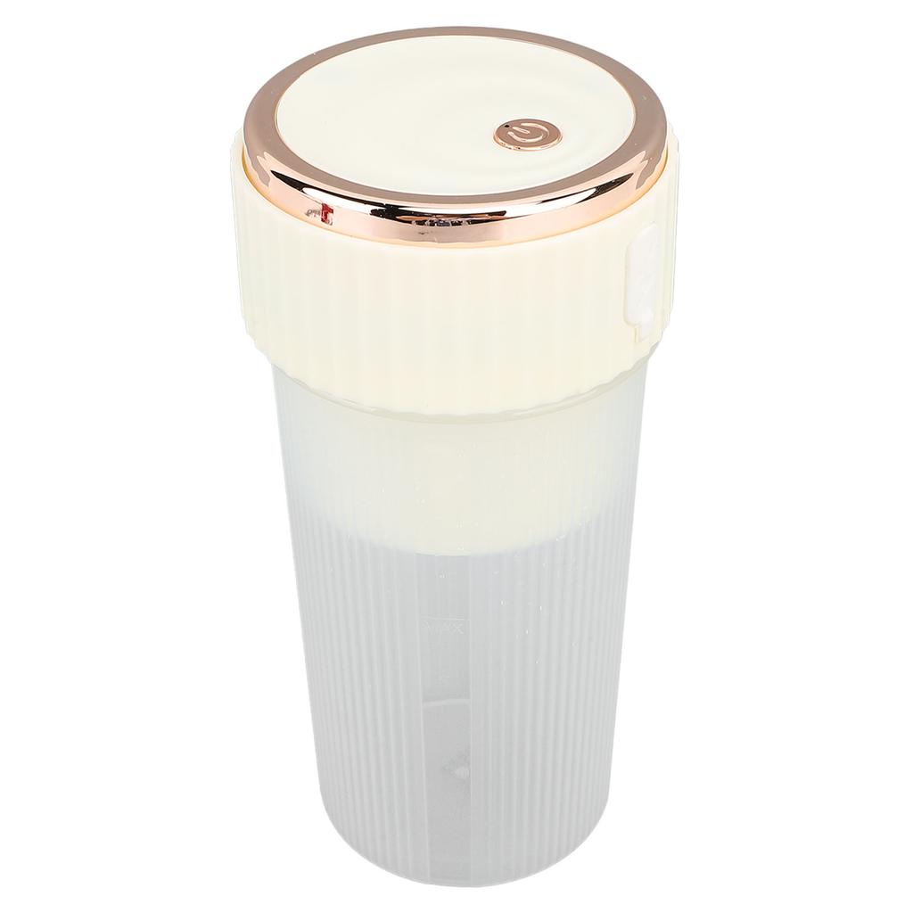 Blender Cup Beige 300ml 1500mAh USB Rechargeable Cordless 22000rpm Smoothie Blender Cup with 3D