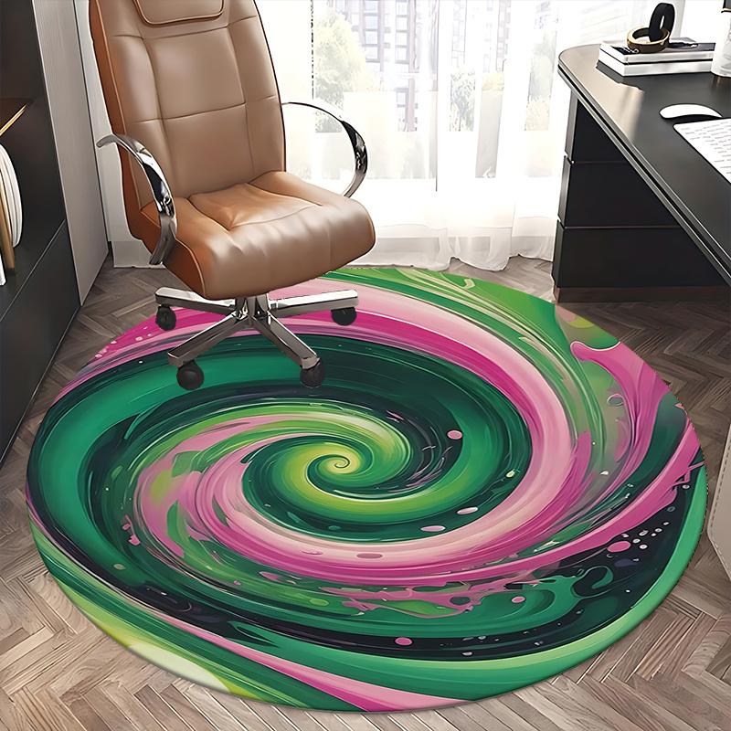Swirl Pattern,Abstract Art Chair Mat Round Rug Office Carpet, Non Slip, Suitable for Living Rooms, Bedrooms,Decor1205905a