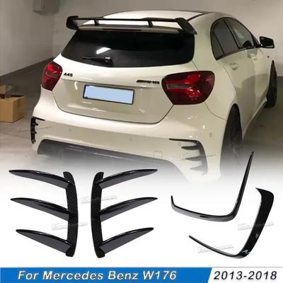Hatchback Rear Bumper Lip Spoiler Side Canards Splitter Body Kits Gloss Black For Mercedes Benz A-Class W176 A45 AMG 2013-2018