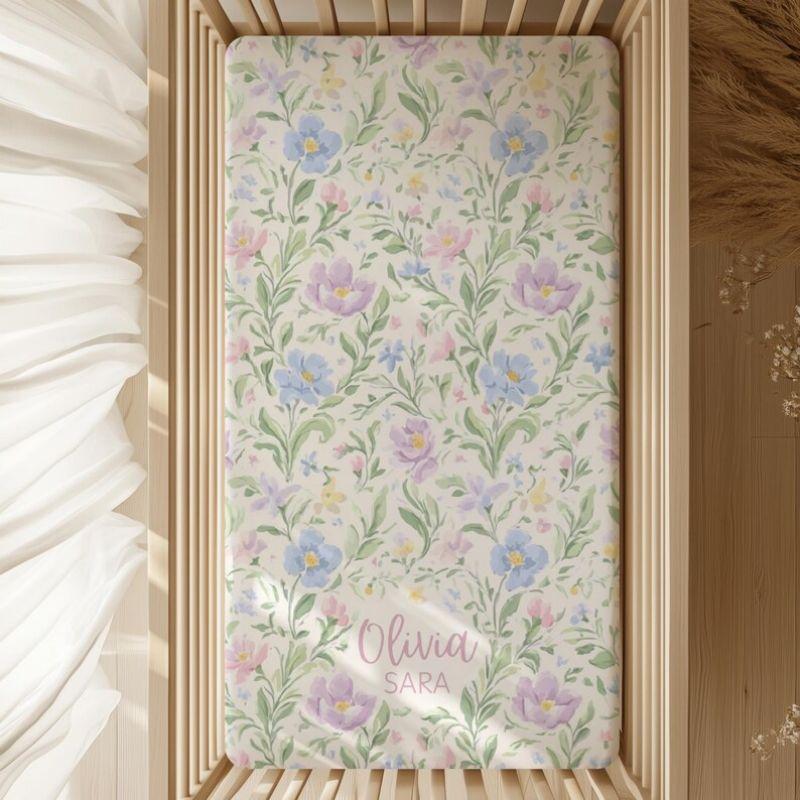 VIKAMA Soft Watercolor Floral Flannel Blanket Warm For Cottagecore Nursery Bedroom Sofa Throw All Season Decor