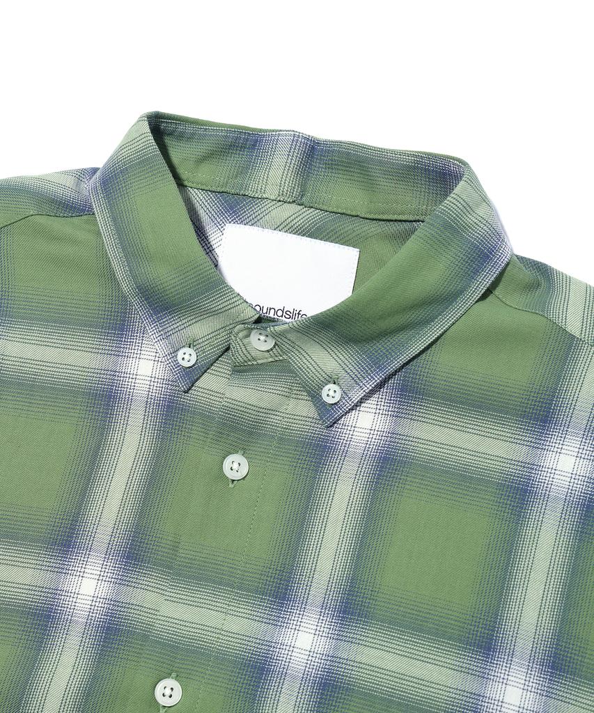 SOUNDSLIFE Ombre Check Shirt Green
