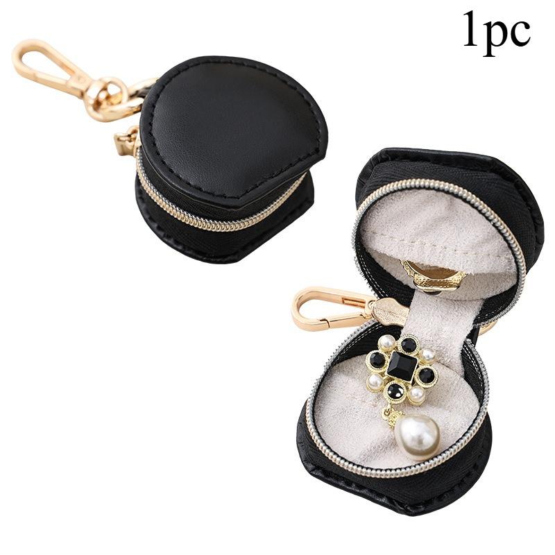 1pc Mini Jewelry Organizer Display Travel Jewelry Case Boxes Earrings Necklace Ring Portable Handbag Jewelry Box Leather Storage